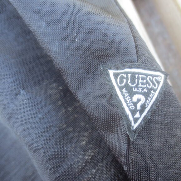 Guess Los Angeles Men's Sexy Sheer Red Rose Black Polyester T-Shirt - Size Large - Picture 3 of 13